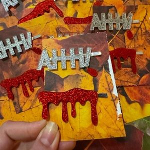 🩸FREE🕸️Blood Drip AHH! Hair Clips🕸️🩸